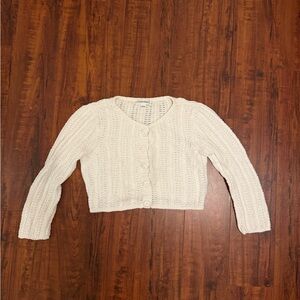 Calvin Klein Knitted Cream Button-Up Sweater
